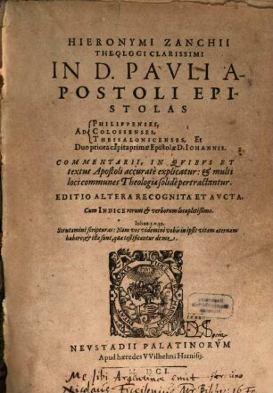 In d. Pauli epistolam ad Ephesios Commentarius