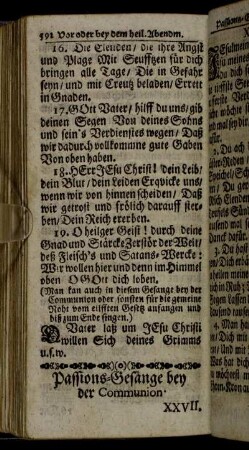 Passions-Gesänge bey der Communion
