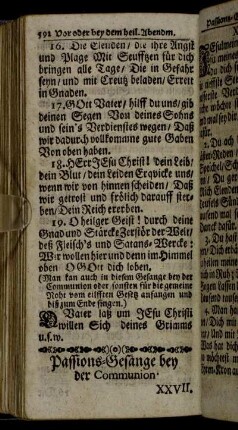 Passions-Gesänge bey der Communion