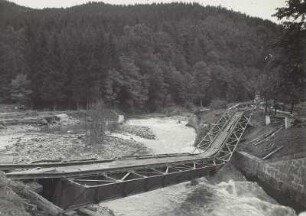 Müglitztal, Eisenbahnbrücke, Unwetter