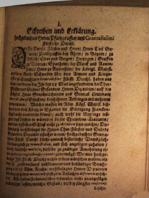 Drey unterschiedliche Schreiben zwischen Dem Durchlauchtigsten Fürsten und Herrn Herrn Carl Gustav, Pfaltzgraffen bey Rhein ... an einem; Und dann Derer Chur-Fürsten unnd Stände bey denen zu Nürnberg angestellten Executions Tractaten anwesenden Gesandten, andern Theils, gewechselt, Wegen Des angesonnenen Temperaments für Franckenthal, Homburg, Landstul und Hammerstein