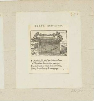 Bundeslade, aus: Claude Paradin, "Quadrins historiques de la Bible", Lyon 1558