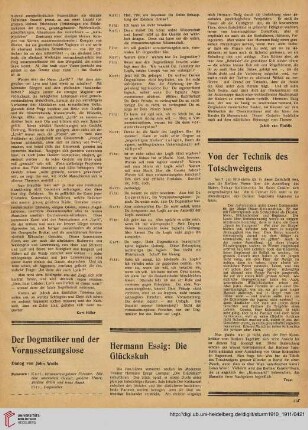 Von der Technik des Totschweigens