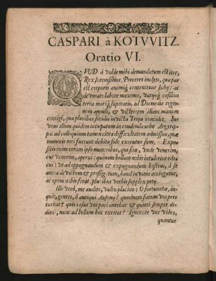 Caspari a Kotwitz. Oratio VI.