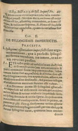 Cap. III. De Syllogismis Imperfectis.
