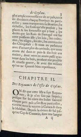 Chapitre II. Des royaumes de l'isle de Ceylan