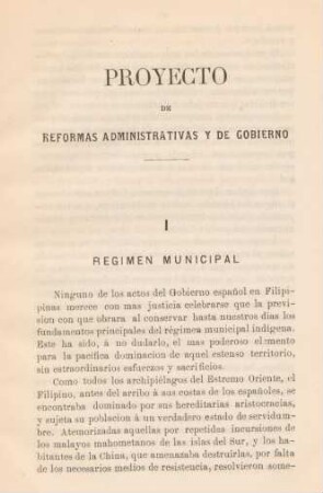 I. Régimen municipal