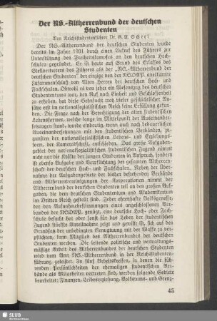 Der NS.-Altherrenbund der deutschen Studenten