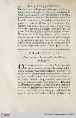 Chapitre XII: Autre manière de travailler de pierres de rapport