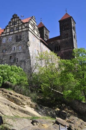 Quedlinburg - Stiftskirche : Schloss und Stiftskirche, aufgenommen in Quedlinburg am 14. April 2014. Foto Uwe Gerig