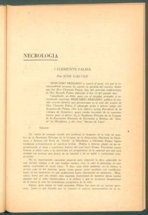 Necrología de Clemente Palma