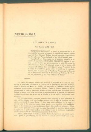 Necrología de Clemente Palma