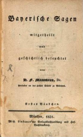 Bayerische Sagen, 1. Der Untersberg bey Salzburg