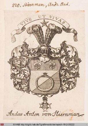 Wappen des Anders Anton von Stiernman