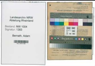 Entnazifizierung Adam Bernath , geb. 15.04.1913 (Schlosser)