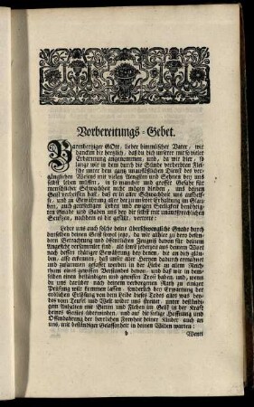 Vorbereitungs- Gebet.