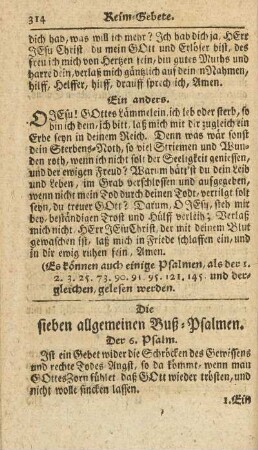 Die sieben allgemeinen Buß-Psalmen