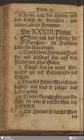 Der XXXIII. Psalm