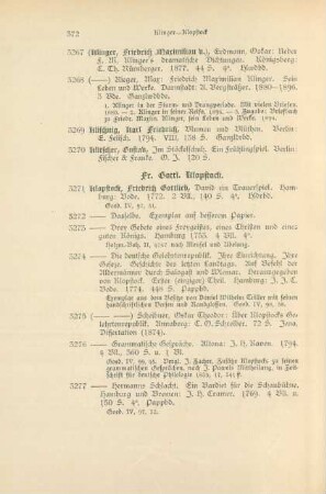 Fr. Gottl. Klopstock (Nr. 3271 - 3293)