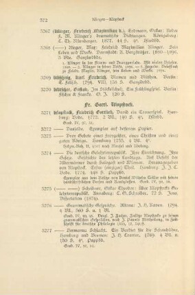 Fr. Gottl. Klopstock (Nr. 3271 - 3293)
