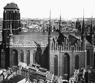 Danzig / Gdansk, Marienkirche, von Süden