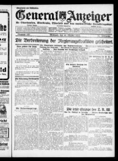 General-Anzeiger für Oberhausen, Sterkrade, Osterfeld und das nordwestliche Industriegebiet. 1921-1930