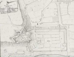 Pirna, Festung Sonnenstein, Lageplan, 1. H. 18. Jh.