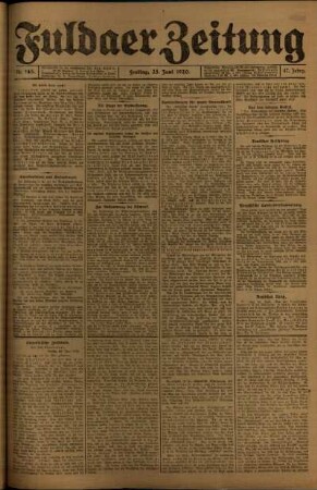 Ausgabe vom Freitag, den 25. Juni 1920.