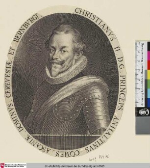Christianus II. D.G. Princeps [Christian II. Fürst von Anhalt]