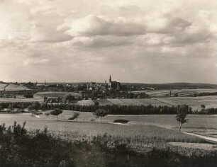 Kamenz, Stadtansicht : Blick auf die Stadt vom Nordabfall des Golksberges bei Gelenau
