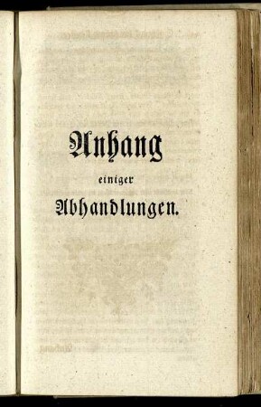 Anhang einiger Abhandlungen.
