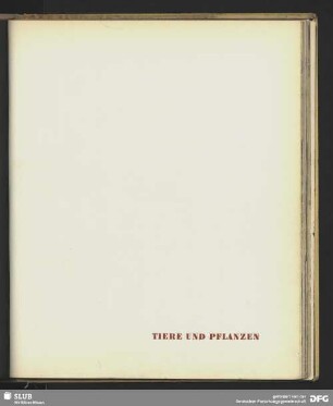 Tiere und Pflanzen