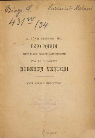 Versi : (Nozze R. Venturi-E. Bardi)