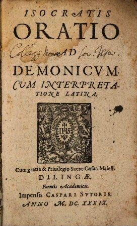 Oratio ad Demonicum