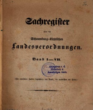 Schaumburg-Lippische Landesverordnungen. [7,a]. 1855