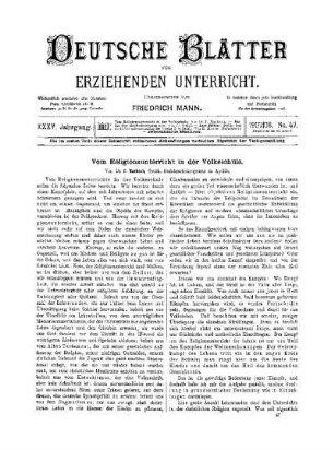 Vom Religionsunterricht in der Volksschule