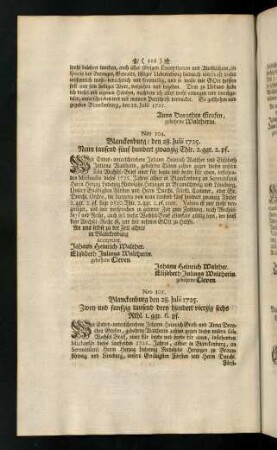116-122, Nro. 104 - 114