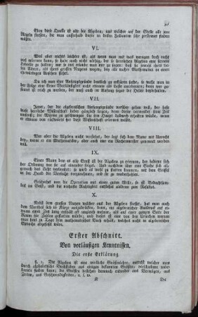 Erster Abschnitt. Von vorläufigen Kenntnissen.