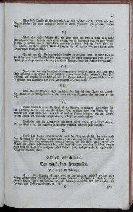 Erster Abschnitt. Von vorläufigen Kenntnissen.