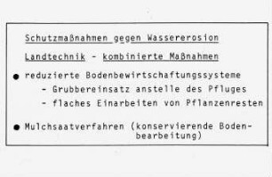 Schutzmaßnahmen gegen Wassererosion (Landtechnik - kombinierte Maßnahmen)