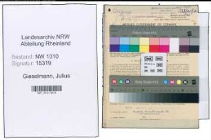 Entnazifizierung Julius Gieselmann , geb. 10.02.1893 (Fahrer)
