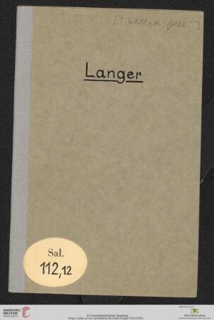 Ein kurtze außlegung deß heyligen Vattervnsers : Wie solchs der Ehrwirdig vnnd wolgelert Herr Magister Johañ Langer, Pfarrherr vnd Superattendens zu Co-burgk, nach außgang aller seyner Sontag vnnd Feyertagspre-digten, mit der Christlichen versamlung daselbst zu beten pflegt [et]c.