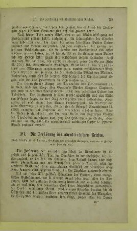 Die Zerstörung des abendländischen Reiches