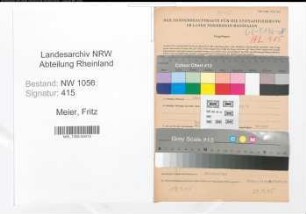Entnazifizierung Fritz Meier , geb. 28.04.1901 (Lehrer)