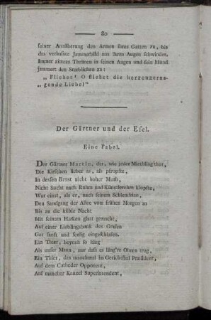 Der Gärtner und der Esel. Eine Fabel
