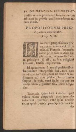 Propositorum Principiorum examinatio. Cap. VIII.