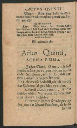 Actus Quinti ...