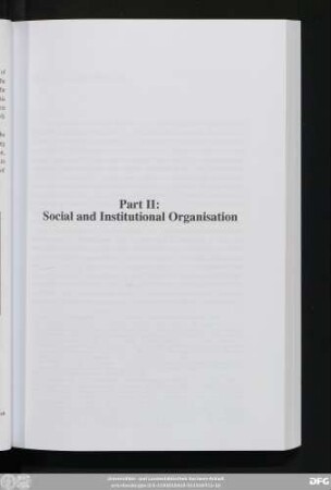 Part II: Social and Institutional Organisation