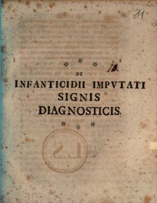 De infanticidii imputati signis diagnosticis