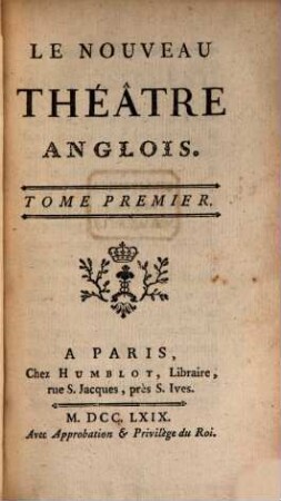 Le Nouveau Théâtre Anglois, 1